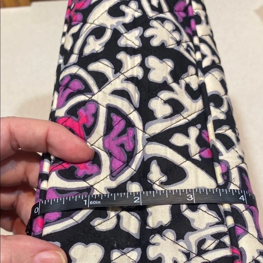 Vera Bradley Messenger Scroll Medallion Black and Pink Floral Crossbody Bag
